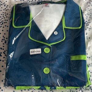 Timberwolves Navy Blue Pajama Top with Lime Green Trim